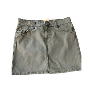 Marlow Women's Green Low Rise Denim Jeans Skirt Size 30 Y2K 2000s military